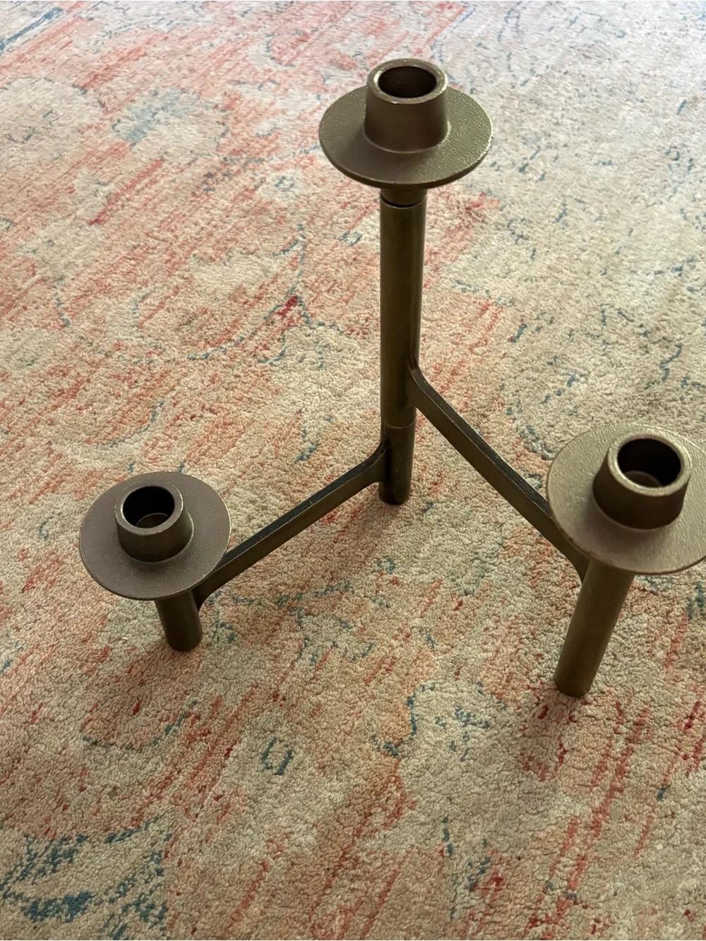 Hearth & Hand Metallic Gold 3-Arm Candle Holder